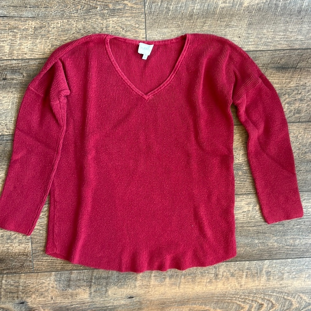 >>FREE<< Neely drop shoulder red sweater  *52901